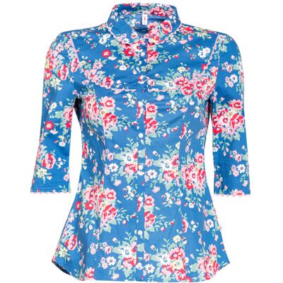 blutsgeschwister Bluse pausenaufsicht Blau XS S M L XL Damen blutsgeschwister Bluse pausenaufsicht Blau XS S M L XL Damen