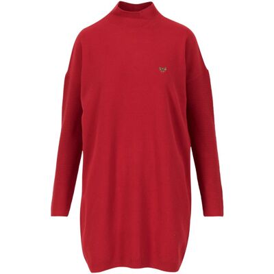 blutsgeschwister Oversize Kleid straight n easy turtle Rot XS S M L XL 2XL Damen blutsgeschwister Oversize Kleid straight n easy turtle Rot XS S M L XL 2XL Damen