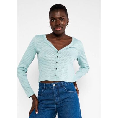 blutsgeschwister Cardigan Filigree Cardymagic Blau XS S M L XL 2XL Damen blutsgeschwister Cardigan Filigree Cardymagic Blau XS S M L XL 2XL Damen