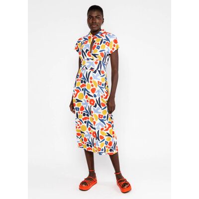 blutsgeschwister Midikleid Now We Are Talking Ease Weiß XS S M L XL 2XL Damen blutsgeschwister Midikleid Now We Are Talking Ease Weiß XS S M L XL 2XL Damen