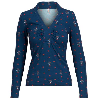 blutsgeschwister Longsleeve Heart to Heart Blau XS S M L XL 2XL Damen blutsgeschwister Longsleeve Heart to Heart Blau XS S M L XL 2XL Damen