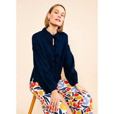 blutsgeschwister Bluse Château de Belle Blau XS S M L XL 2XL Damen blutsgeschwister Bluse Château de Belle Blau XS S M L XL 2XL Damen
