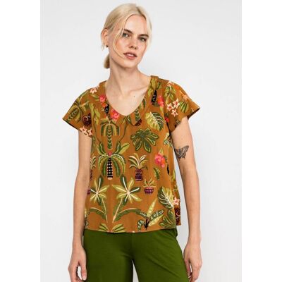 blutsgeschwister Sommerbluse Feed the Birds Braun XS S M L XL 2XL Damen blutsgeschwister Sommerbluse Feed the Birds Braun XS S M L XL 2XL Damen