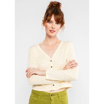 blutsgeschwister Cardigan Filigree Cardymagic Weiß XS S M L XL 2XL Damen blutsgeschwister Cardigan Filigree Cardymagic Weiß XS S M L XL 2XL Damen