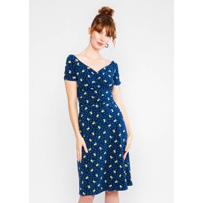 blutsgeschwister Midikleid La Vita è Bella Blau XS S M L XL 2XL Damen blutsgeschwister Midikleid La Vita è Bella Blau XS S M L XL 2XL Damen