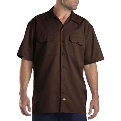 Dickies Short-Sleeve Work Shirt Herren-Hemd Dark Brown - braun Dickies Short-Sleeve Work Shirt Herren-Hemd Dark Brown - braun