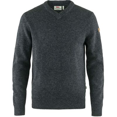 Fjällräven Fjaellraeven Oevik V-Neck Sweater Dark Grey - grau Fjällräven Fjaellraeven Oevik V-Neck Sweater Dark Grey - grau