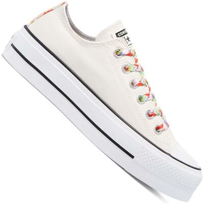 Converse Chuck Taylor All Star Open Platform Egret/White/Bright Poppy - weiss Converse Chuck Taylor All Star Open Platform Egret/White/Bright Poppy - weiss