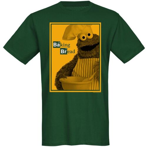 Sesame Street Sesamstrasse Baking Bread Herren T-Shirt grün Grün L