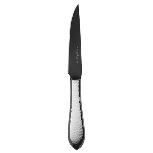 Robbe & Berking Martele – 150 g versilbert Steakmesser Frozen Black 225 mm