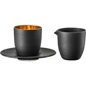 Eisch Cosmo schwarz gold Affogato al oro Glas mit Kännchen Set 2-tlg.