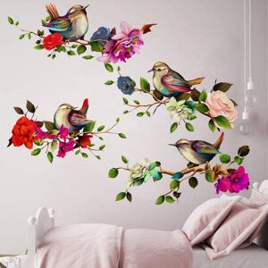 Stick Art Kolibris-Wandaufkleber Zum Abziehen Und Aufkleben, Vögel, Vinyl-Wandaufkleber, Schmetterlingsblumen, Wandaufkleber Für Wohnzimmer, Schlafzimmer, Wanddekorationen