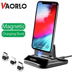 Vaorlo Magnetisches Telefon-Ladegerät Für Iphone Huawei Dock Station Ladegerät Für Samsung Xiaomi Android Typ-C Micro Ständer Halter Aufladen