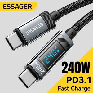 Essager Electronices Essager 240w Usb Typ C Auf Usb C Kabel 100w Pd 3.1 Schnellladekabel Für Macbook Pro Xiaomi Samsung Laptop Usbc Kabel 2m