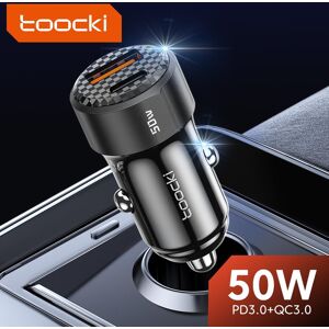 Toocki 50w Pengisi Daya Mobil Usb C Pengisi-Daya Mobil Qc Pd 3.0 Tipe C Pengisian Daya Mobil Für Iphone 14 Pro Max Xiaomi Poco Pengisi Daya Mobil Samsung