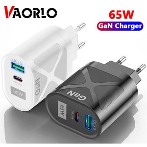 Vaorlo 65w Gan-Ladegerät Pd Qc3.0 Schnellladung Schnelllade-Wandladegerät Eu Uk Us-Anschlüsse