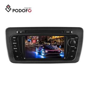 Podofo Android 10.0 Autoradio 6,2 Zoll Autoradio 2G + 32G Für SEAT Ibiza 09-13 GPS Navigation Carplay Auto DVR WIFI FM Bluetooth Player DSP Dual Screen