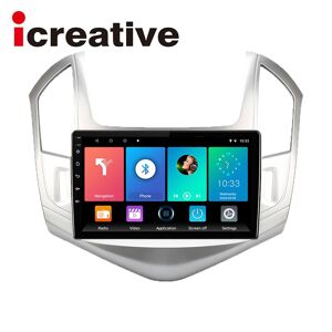 Icreative 2 Din Autoradio Carplay Android 9 Zoll Touchscreen GPS Navigation Multimedia Player für Chevrolet Cruze 2012-2015 mit Rahmen