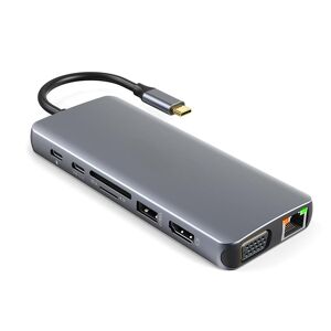 Tomtop Jms Dodocool 14-In-1 Usb-C-Hub 4k Usb C Zu Hdmi Vga Gigabit Ethernet 100 W Pd Sd/tf-Kartenleser Typ-C