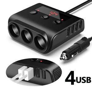 Adams Car Market Tr-12 Qc 3.0 Autoadapter 12 V/24 V, 100 W, 3 Steckdosen, Feuerzeugsteckdose, Schnittstelle Mit 8,5 A, 4 Usb-Anschlüsse