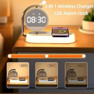 Living Mall 3in1 Wireless Charge 2024 Neuer Tragbarer Desktop-Wecker Touch Drei Einstellbare Nachttischlampen Mobiles Headset Drahtloses Ladegerät Mit Nachtlicht