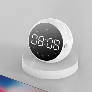 Alarm Clock Tischuhr, Bluetooth, Kabellos, Audio, Mini-Led-Spiegel, Digitaler Wecker, Temperatur, Wochenendanzeige, Schreibtischuhr