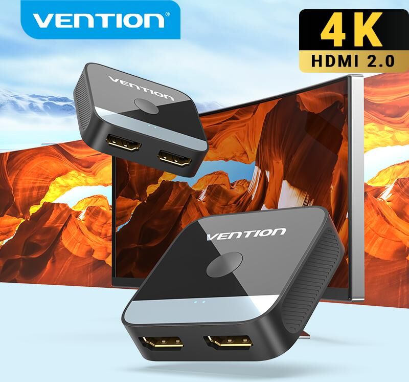 Vention Hdmi 2.0 Swicth 4k Hdmi Switcher 2 In 1 Out Für Xiaomi Mi Box Tv Box Ps5/4 Blu-Ray Player Fire Stick Roku Hdmi Splitter