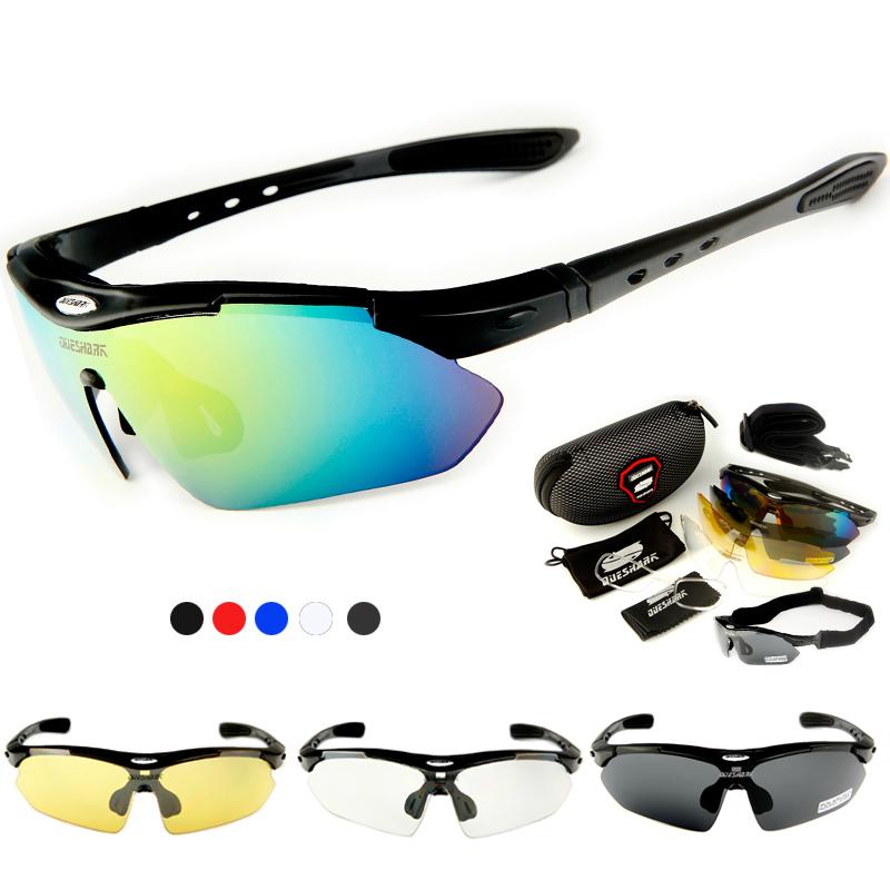 Queshark Camping Hiking Fishing Polarisierte Fahrrad-Sonnenbrille, Mtb, Rennrad, Angelbrille, Sportbrille Mit Myopie-Rahmen