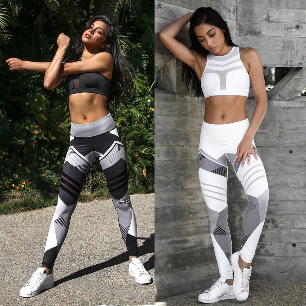 Fashion Bag02 Neue Frauen Quick Dry Sport Fitness Leggins Geometrische Gedruckt Sport Hosen Yoga Hosen Leggings Dünne Strumpfhosen Hosen Für Frauen