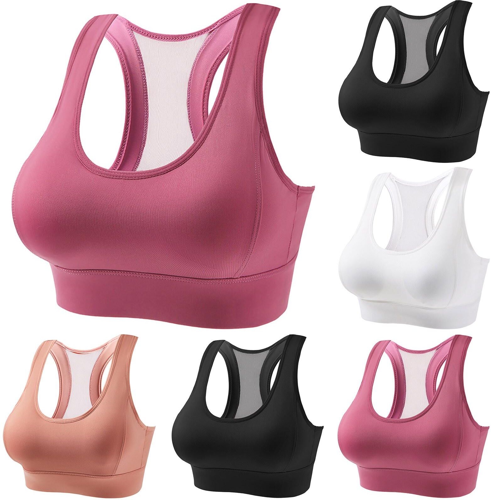 Trend Clothes Damen-Sport-Bh, Fitness, Laufen, Stoßfest, Yoga, Tank-Top, Reißverschluss Vorne, Ohne Stahlring, Bequemer Sport-Bh