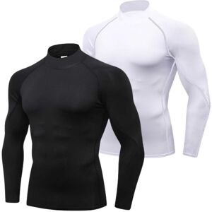 Younaxin Hochgeschlossenes Sport-Langarm-T-Shirt Für Herren, Schmale Fitness-Kleidung, Yoga-Training, Laufen, Schnell Trocknende Rad-Strumpfhose