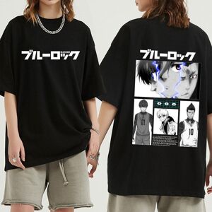 Hshwednesday3 Japanische Anime Blue Lock Isagi Yoichi T-Shirts Lustige Fußball Manga Grafik Übergroßes T-Shirt Herren Damen Baumwolle T-Shirts Lässige Sommer-T-Shirts