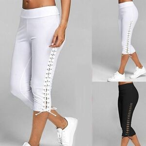 Faylisvow Frauen Hohe Taille Geerntete Hosen Hosen Elastische Bandage Leggings Nahtlose Gym Fitness Hosen Plus Größe