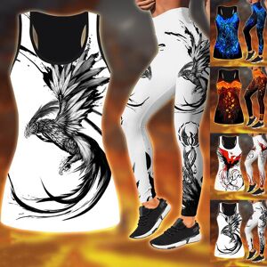 Hexizhi Yoga-Outfit Mit Phoenix-Aufdruck Für Damen, Modische 3d-Gedruckte Workout-Leggings, Fitness, Sport, Hohe Taille, Lässige Yoga-Hose