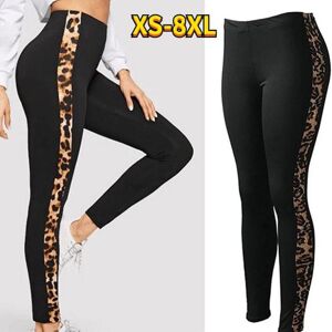 Huiminbaby Damen-Leggings Mit Wasserleopardenmuster Auf Der Seite, Stretch-Yoga-Leggings, Fitness, Laufen, Fitnessstudio, Sport, Aktive Hose