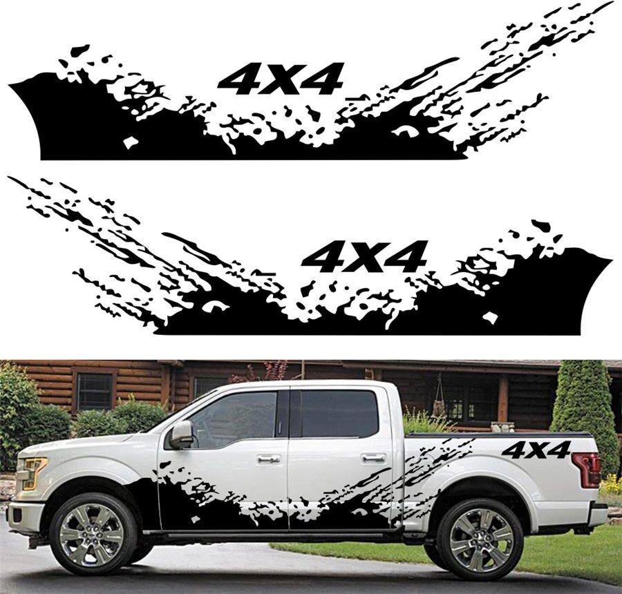 Loverapple 2x Car Side Body Vinyl Sticker Splash Graphics Decals Black For 4x4 Truck Pickupvehicle Parts & Accessories, Car Tuning & Styling, Body & Exterior Styling!