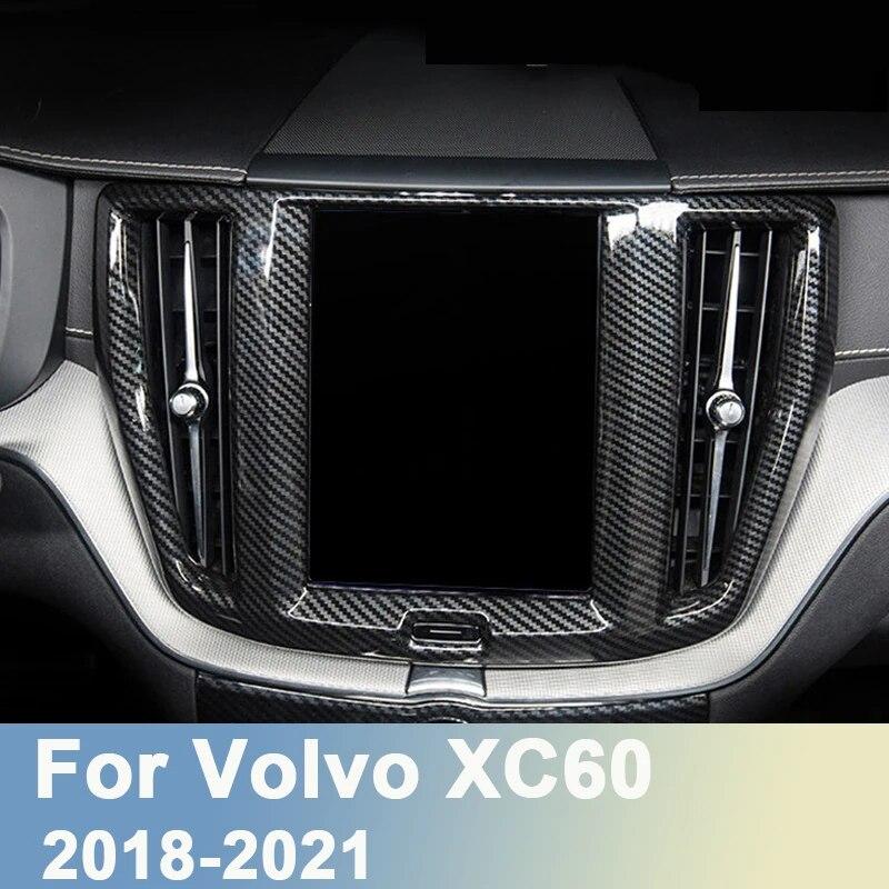 91340803ma8pk4lp2c Carbon Fiber Car Control Navigation Panel Abdeckung Trim Rahmen Für Volvo Xc60 2018 Abs Chrom Zubehör