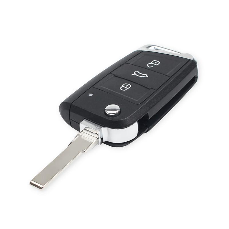 Car Key Accessories 3 Tasten Klapp-Flip-Fernbedienung Auto-Schlüsselanhänger Passend Für Vw Polo Golf 7 Tiguan Für Skoda Für Seat Ateca Leon Ibiza 2016–2019