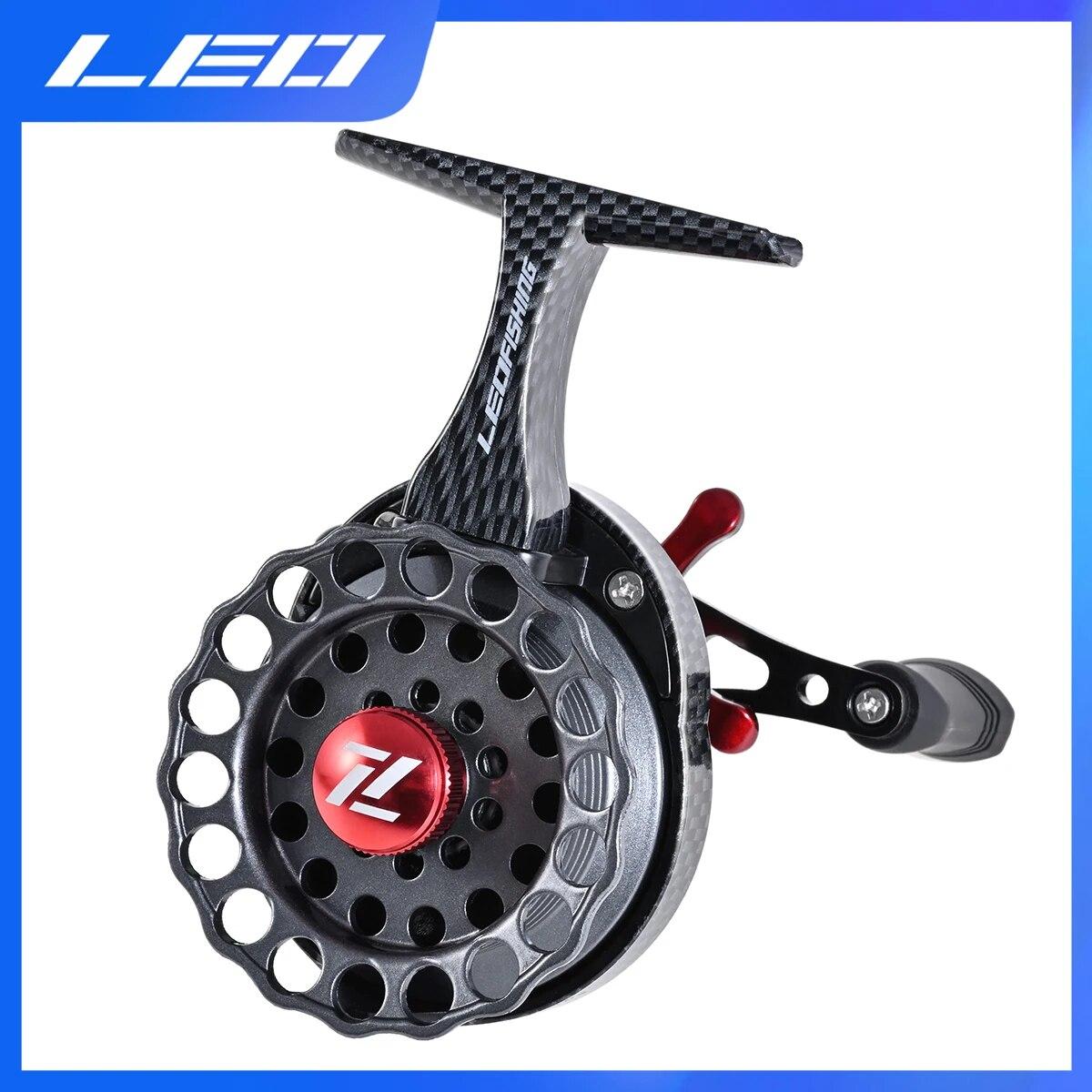 Leofishing Carbon Fishing Reels High Foot Designed Ice Fishing Goods 4 + 1bb 3.5:1 For Fishing Rods Accessories Max Power 20kg