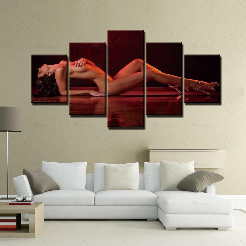 Trouvaille Posters 5 Stück Sexy Nackte Frau Porträt Dekor 5 Stück Bilder Leinwand Gemälde Home Decor 5 Panel Zimmer Dekor Wand Hd Drucken Abstrakt