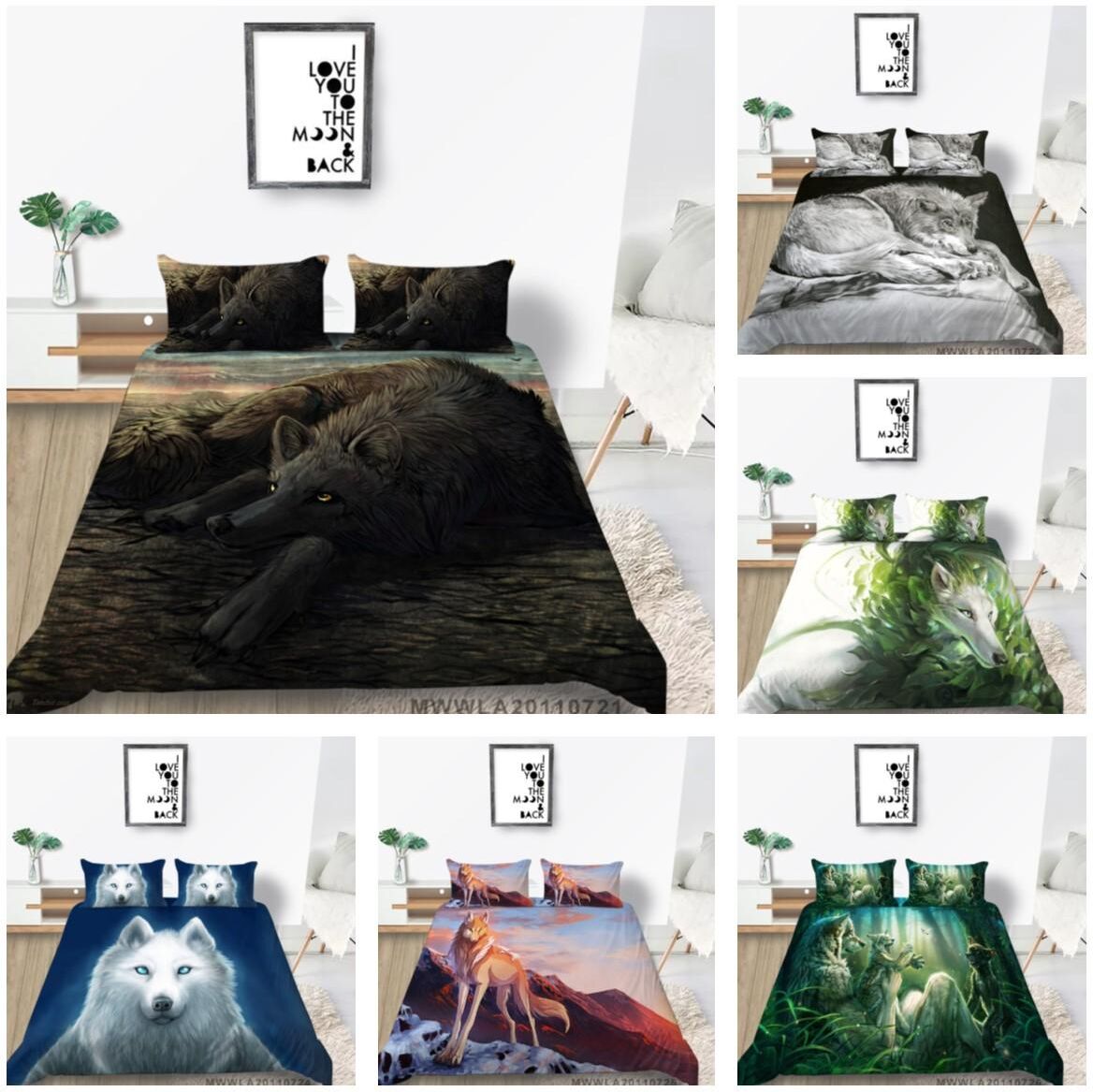 Luxury Bedding Bettbezug-Set Mit Kissenbezug, Heimtextilien, 3d-Wolf-Bedruckte Bettbezüge, Twin-King-Size-Bettwäsche-Anzug