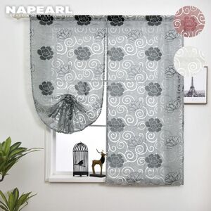 1 Pc Napearl Modischer Blumenmuster-Fenster-Kurz-Tüll-Vorhang Für Küche Und Schlafzimmer Mit Kordelzug