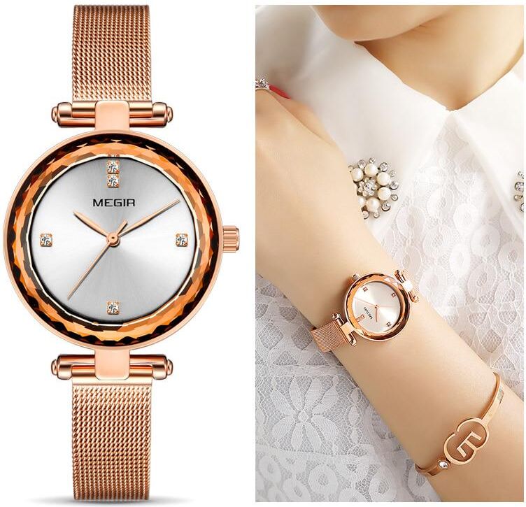 Reloj Mujer Top Marke Megir Frauen Uhren Rose Gold Relogio Feminino Luxus Liebhaber Armbanduhr Frauen Uhr Zegarek Damski