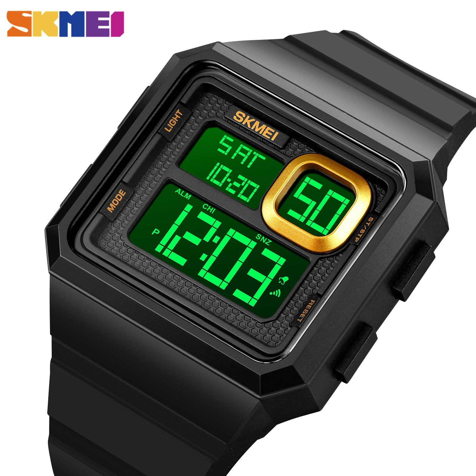 Skmei Outdoor Militär Sport Uhren Herren Countdown Led Licht Digitale Armbanduhren 5bar Wasserdicht Wecker Reloj Hombre
