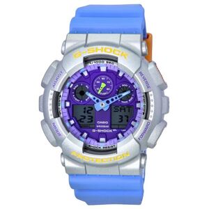 Casio G-Shock Euphoria Analog Digital Blaues Harzarmband Lila Zifferblatt Quarz Ga-100eu-8a2 200m Herrenuhr