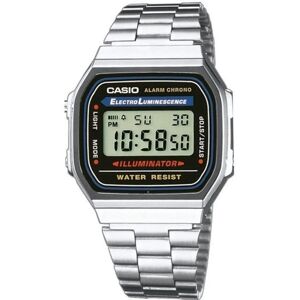 Casio A168w-1 Schwarz Silber Unisex-Uhr (Ø 36 Mm)