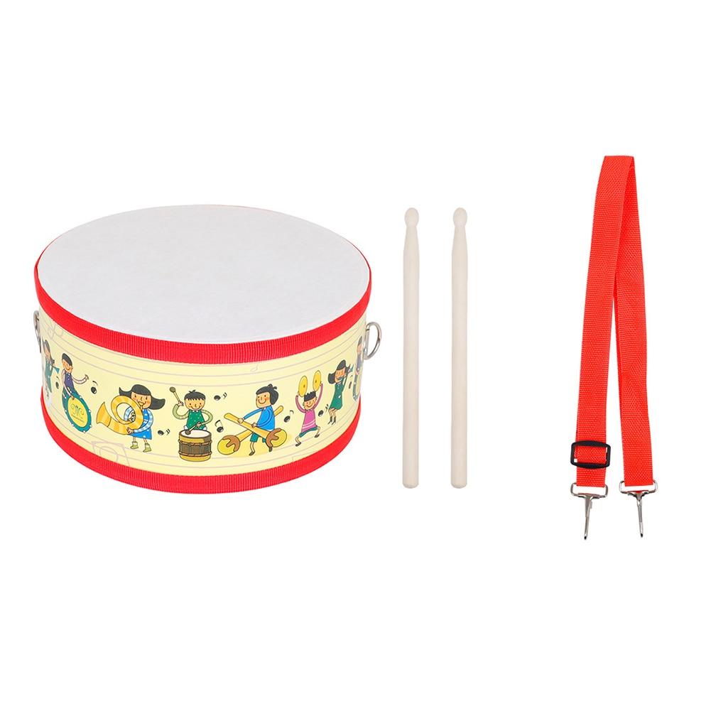 Toyhobbies Cartoon-Muster Holz Trommel Frühe Pädagogische Musical Percussion Instrument Mit Drumsticks Für Kinder Kinder Baby Geschenk