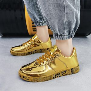 Bmsm Mode Herren Damen Gold Silber Gumshoes Jungen Mädchen Paare Sport Skateboard Schuhe Unisex Schwarz Casual Sneakers