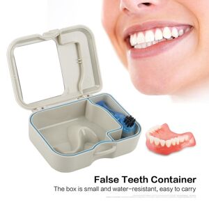 Firezy 1 Stück Aufbewahrungsbox Für Künstliche Zähne Mit Spiegel Und Sauberer Bürste