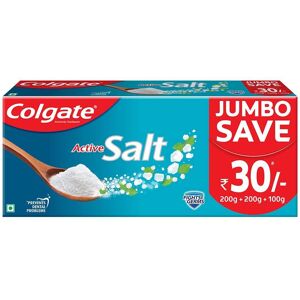 Evellene International Colgate Active Salt Zahnpasta, Keimbekämpfende Zahnpasta Für Gesundes Zahnfleisch Und Gesunde Zähne, 500 G (200 G X 2 Und 100 G X 1)